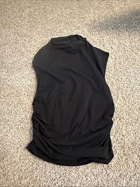 Sleeveless Black Mock Neck Top